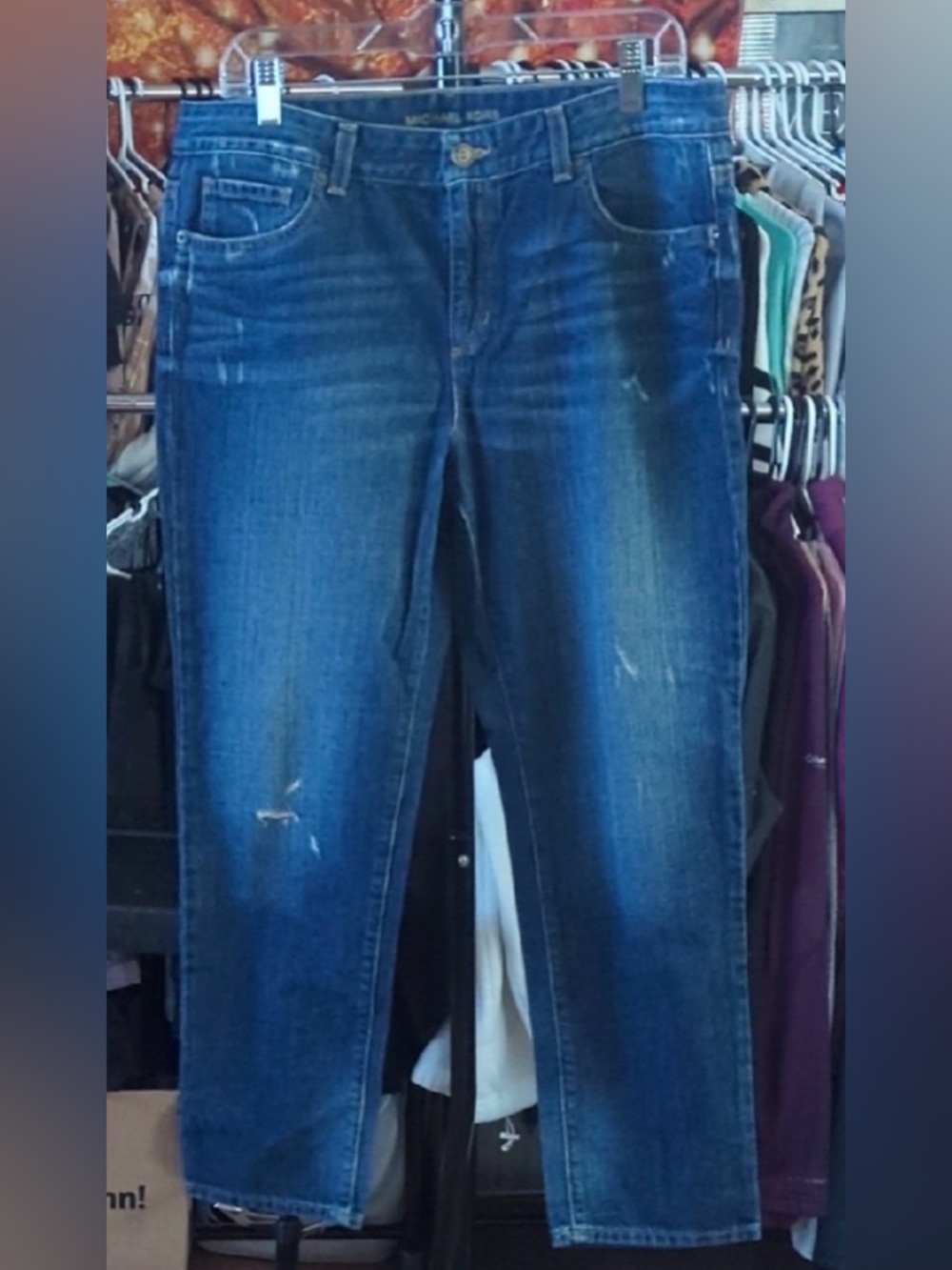 ✨ Michael Kors Boyfriend Lightly Distressed Blue Jeans | Size 12 EUC ✨